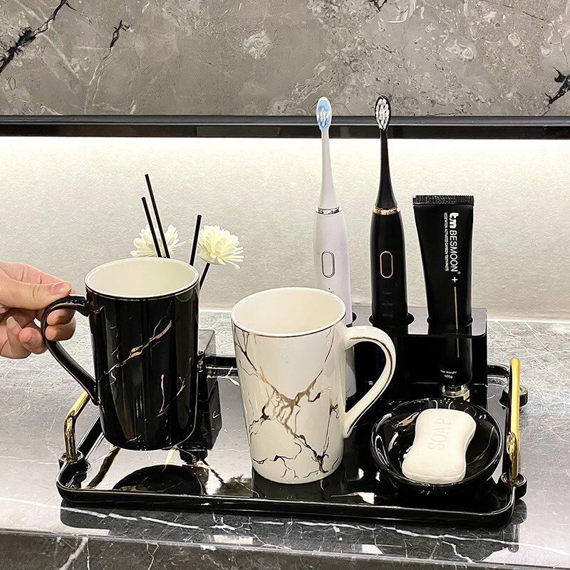 高端漱口杯高级刷牙杯家用牙刷杯牙杯洗漱杯轻奢感牙刷置物架套装