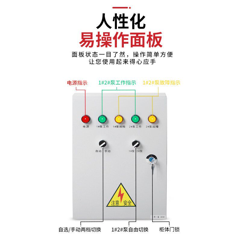 一用一备4KW排污泵控制箱三相浮球配电箱地下室自动污水泵一控二