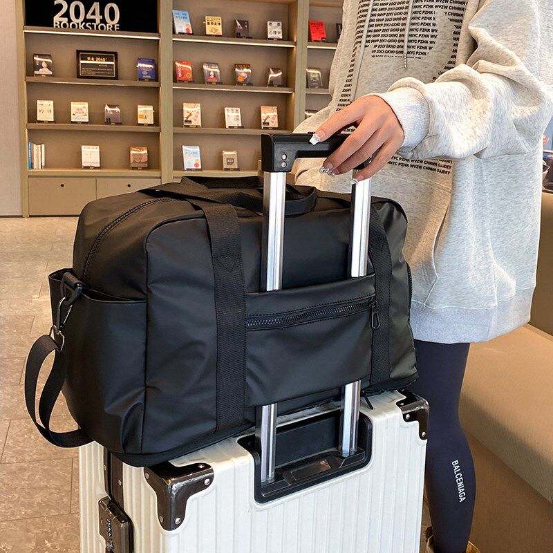 可套拉杆箱的短途旅行包附加收纳行李袋轻便大容量手提健身包男款