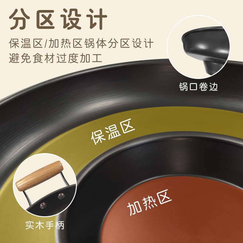 贵州烙锅多功能烧烤一体锅无涂层氮化免开锅电磁炉燃气罗锅平底锅