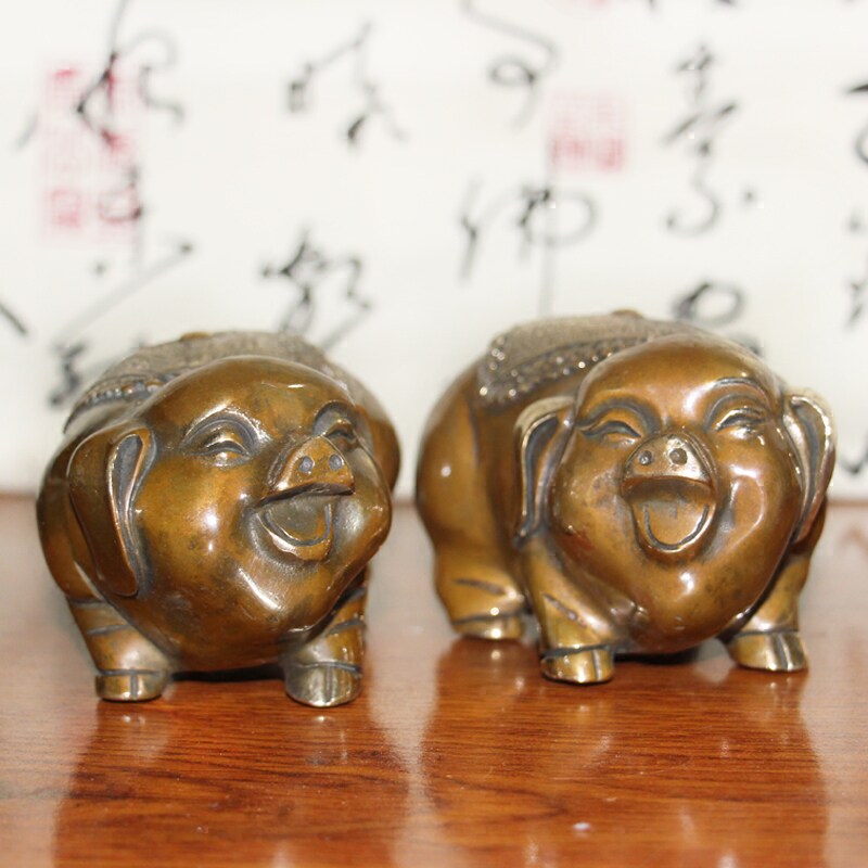 铜猪摆件客厅铜生肖猪小猪金猪的摆件猪饰品工艺礼品桌面装饰品纯