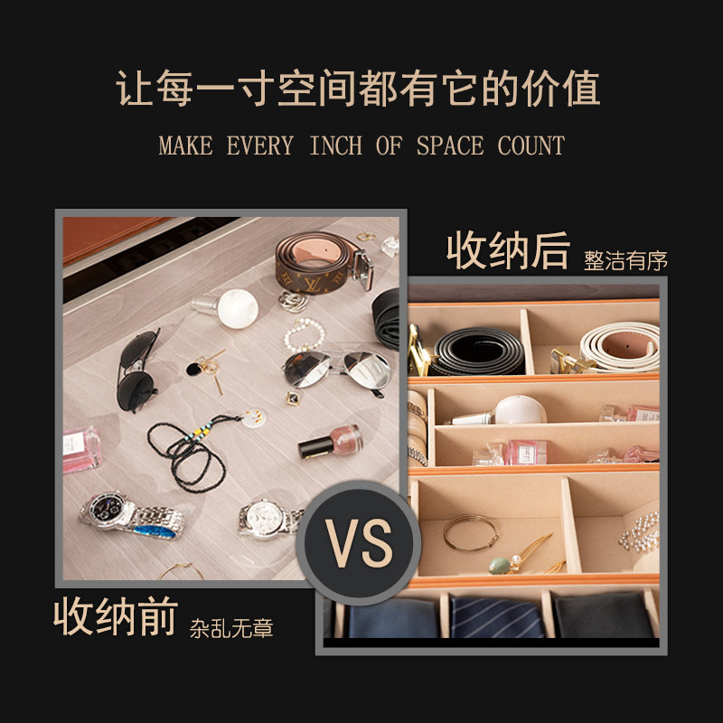 多功能眼镜盒墨镜手表领带钱包皮带收纳盒桌面展示整理皮革首饰盒