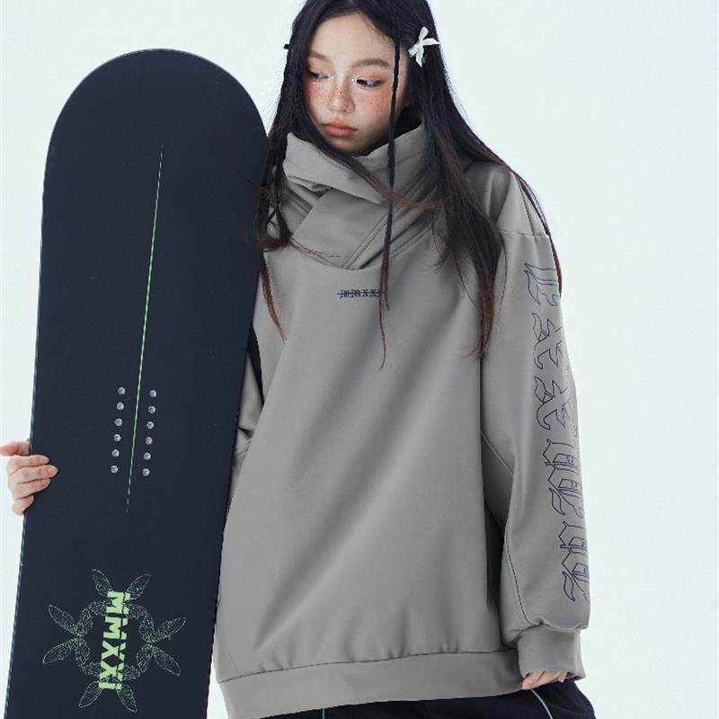 MMXXi【沙丘】滑雪卫衣防水防风加厚保暖上衣宽松滑雪服灰色套装