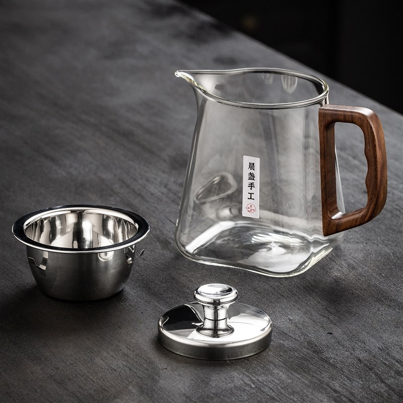 耐热玻璃公道杯茶漏滤茶器一体带盖子过滤小青柑冲茶器茶水分离分图片