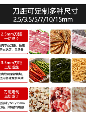 商用电动切肉机不锈钢刀片 1100W全自动切菜绞肉机家用