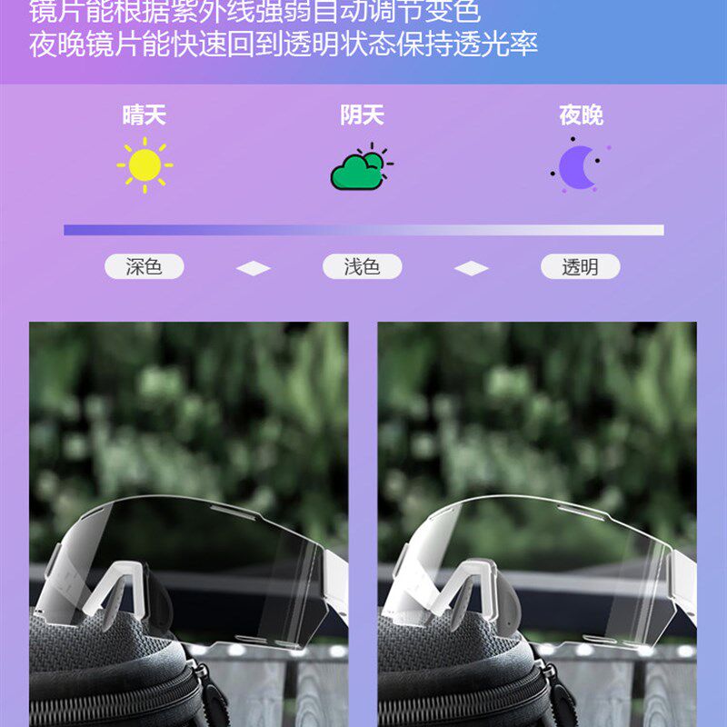 变色骑行眼镜可套近视镜防风沙防紫外线护目镜男女运动眼镜骑行镜