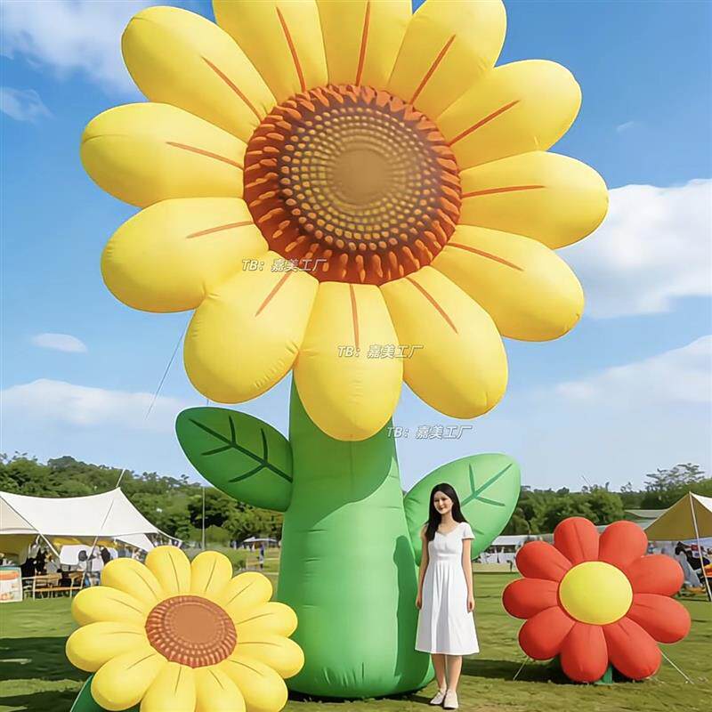 大型充气花朵浇水壶气模户外商场活动庆典卡通IP吉祥物气模