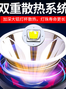 强光头灯充电超亮LED头戴式照明超长续航户外矿灯黄白蓝三光夜钓
