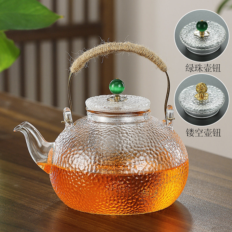 玻璃茶壶家用耐高温烧水壶提梁壶功夫茶具套装养生壶煮茶器泡茶壶