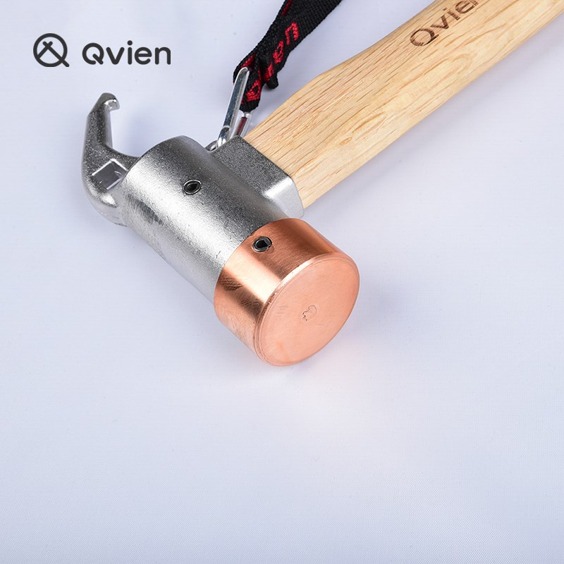 Qvien羊角锤 露营帐篷铜锤子地钉锤户外 便携帐篷拔钉锤子拔钉器