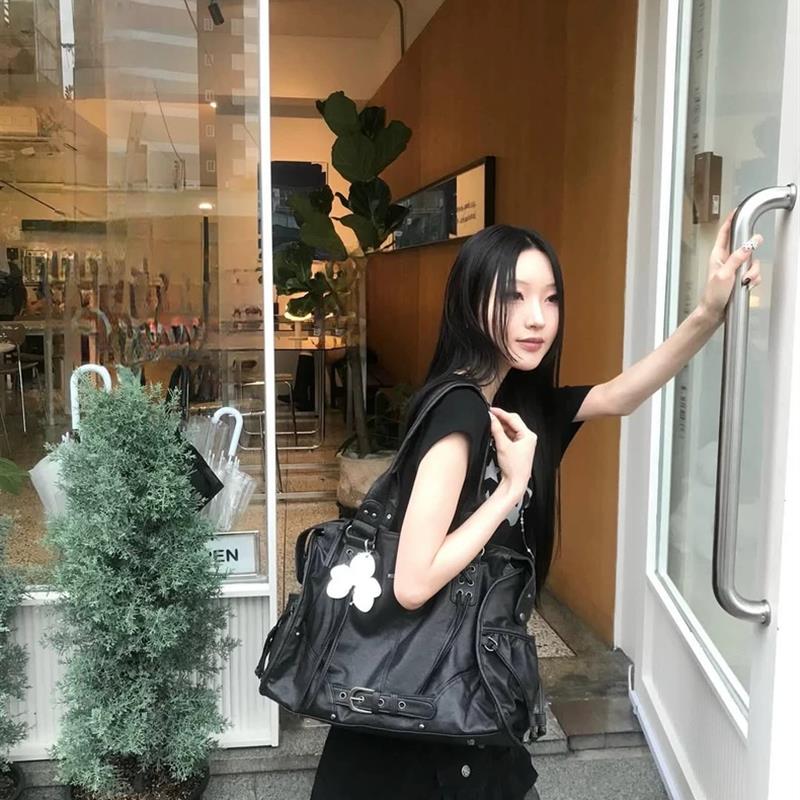 韩国小众FANCY CLUB25新款大容量托特包复古百搭通勤斜挎单肩包