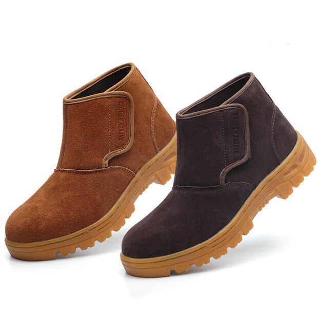 电焊工劳保鞋男夏季透气工地钢包头防砸防刺穿牛皮防烫牛筋底耐磨