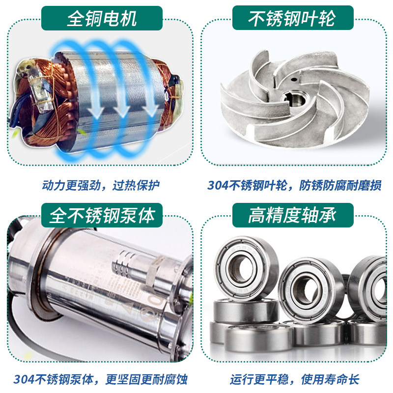 304不锈钢潜水泵家用污水泵380V工业耐腐蚀酸碱抽水泵带浮球220v