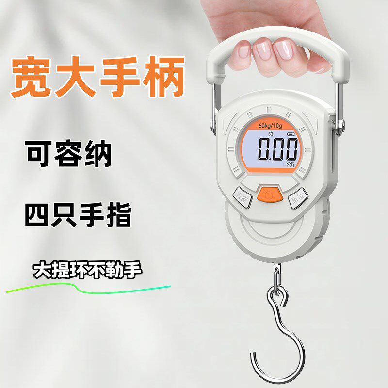 便携式迷你随身电子秤手提60KG高精度家用买菜称鱼防骗小型手拿称