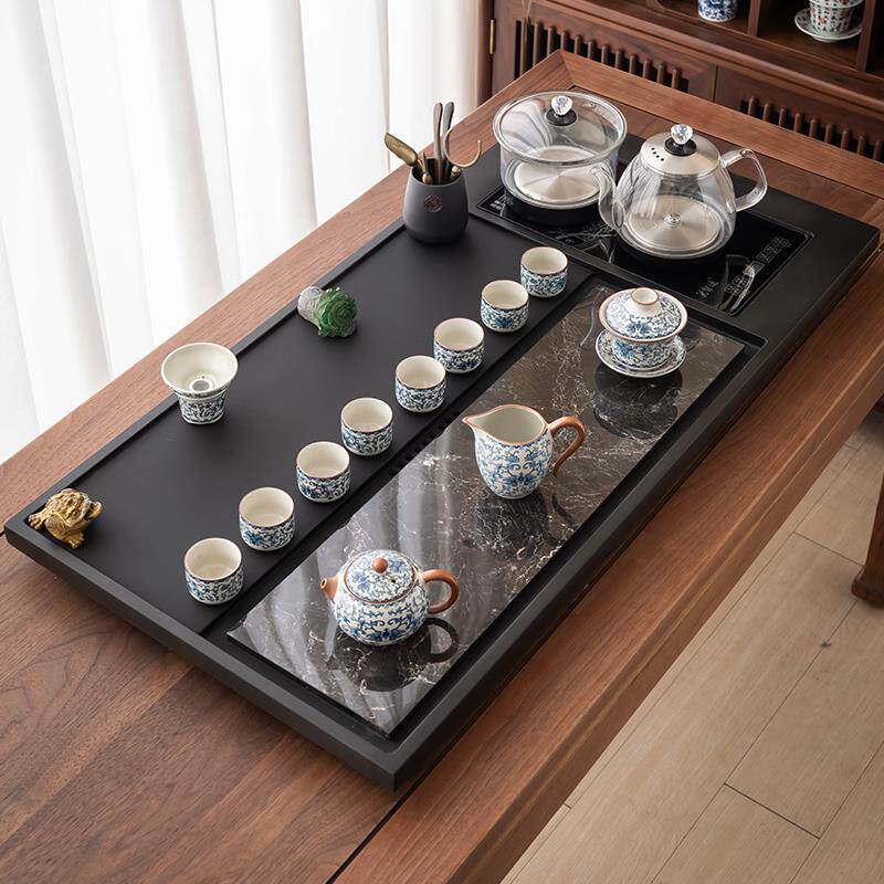 天然乌金石茶盘家用全自动一体式烧水壶办公茶具套装2026新款茶台