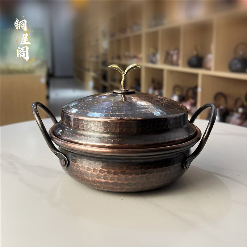 厨房一人食米线锅云南手工铜锅家用火锅汤锅韩式煮面锅洋芋焖饭锅