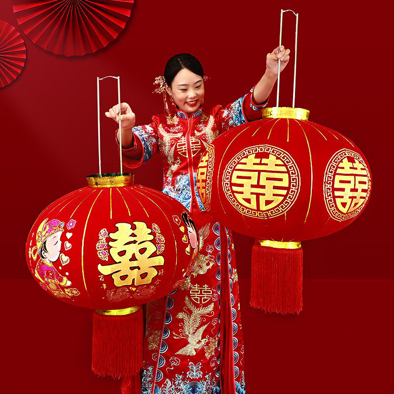 结婚喜字大红灯笼婚礼大门口挂饰婚庆院子布置装饰品户外喜庆挂件