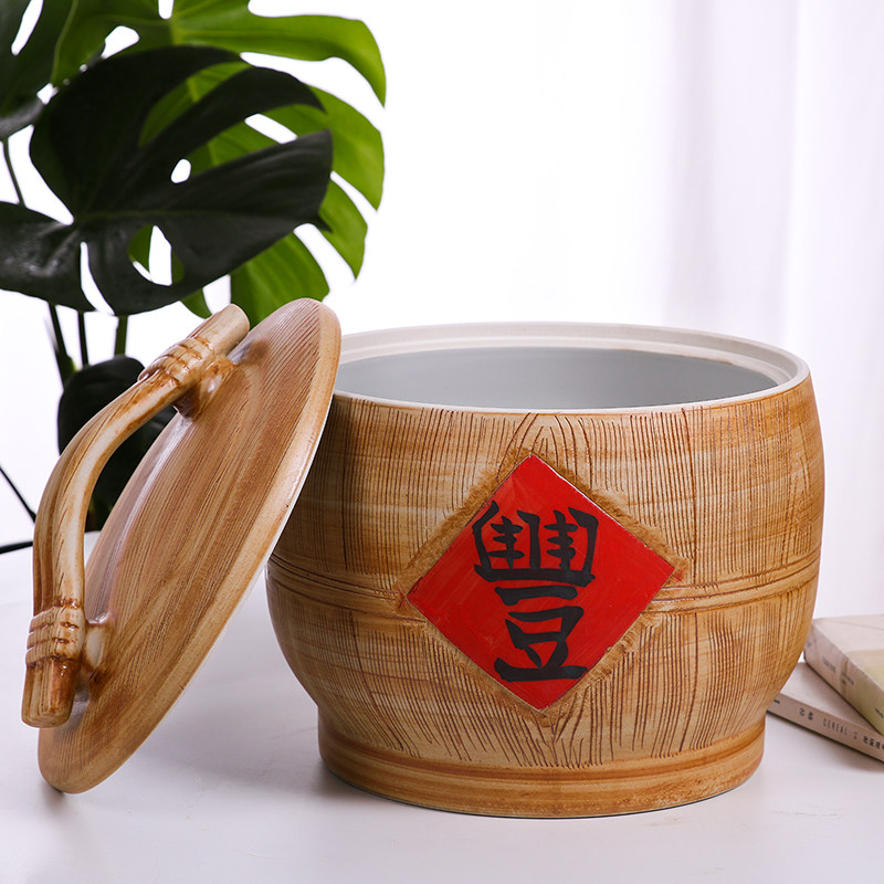 景德镇米缸米桶陶瓷器密封罐带盖家用20 30 50斤装防虫防潮储物罐