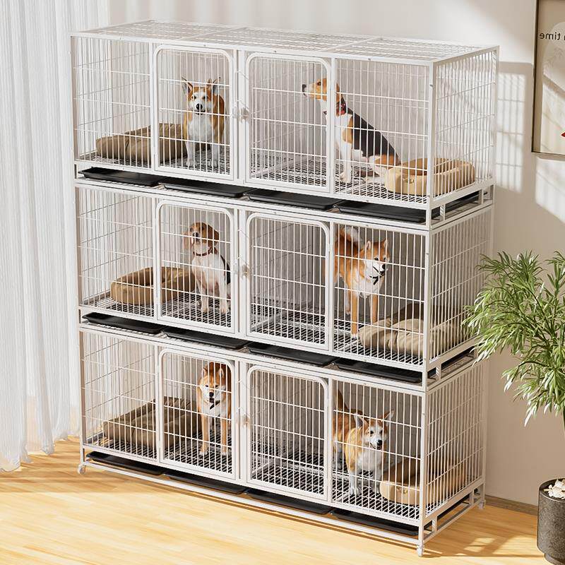 狗笼子繁殖笼中小型犬寄样繁育笼带隔断厕所托盘宠物店子母鸽子笼