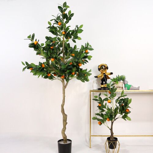ins风仿真桔子树绿植盆栽桌面装饰橘子假花植物客厅民宿落地摆件