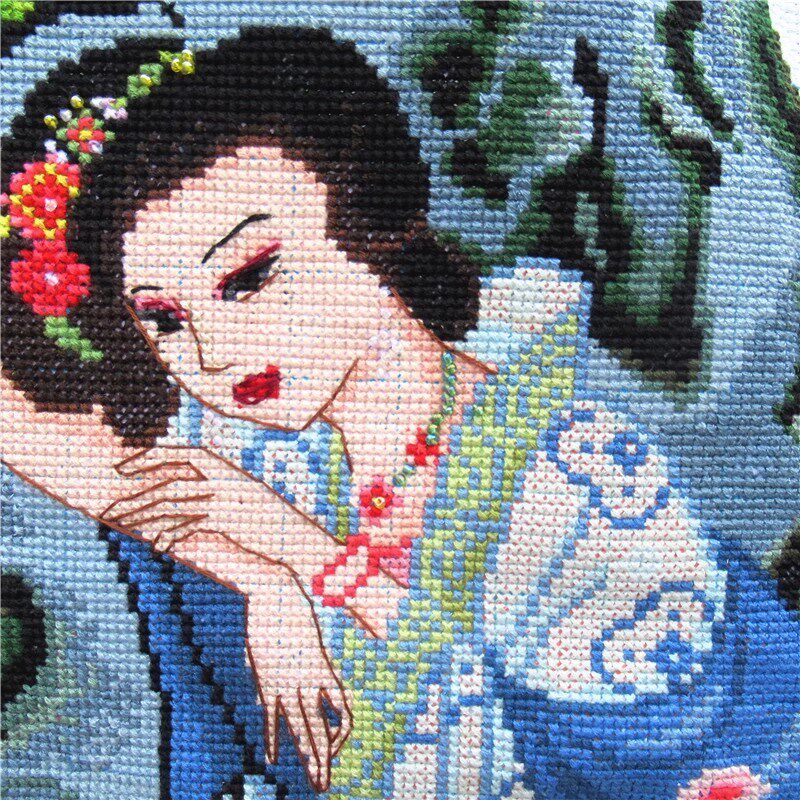 绣好的纯手工手绣十字绣成品梦红楼琴棋书画十二金钗美女图客厅画