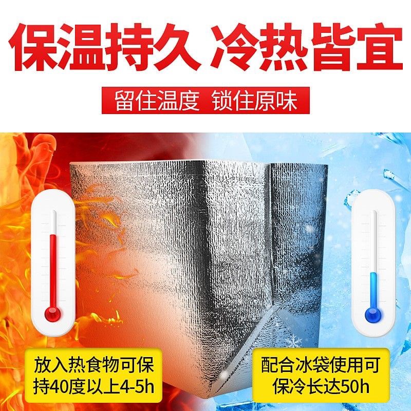 快递水果蛋糕生鲜雪糕外送打包冷藏袋加厚立体铝箔保温袋