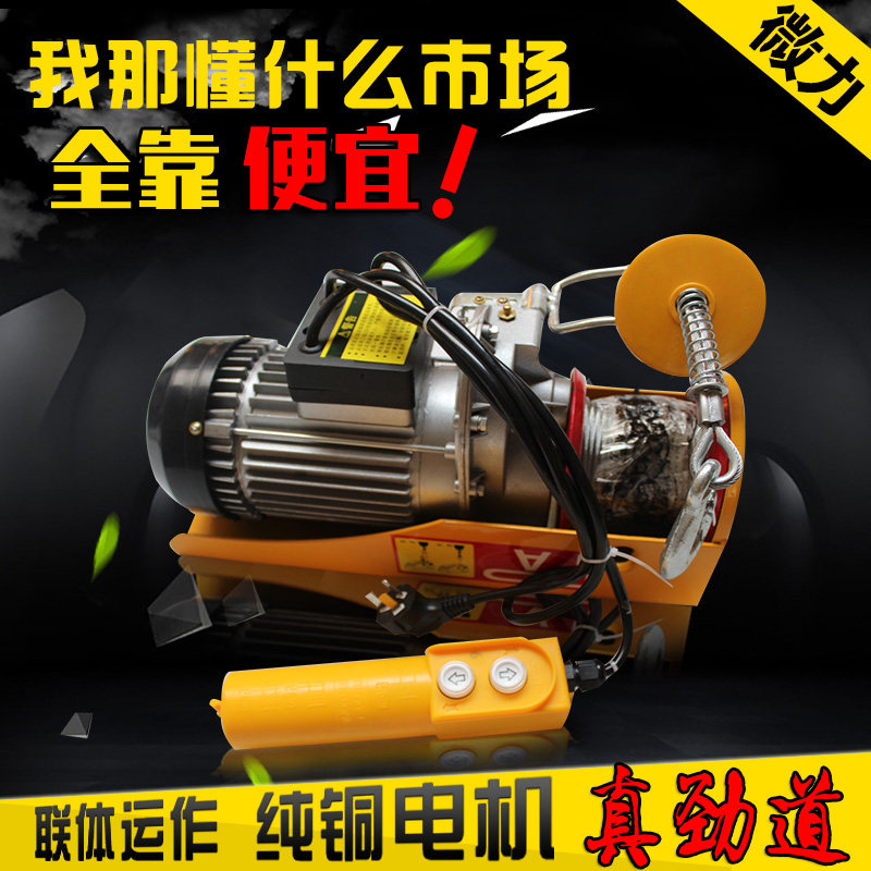 微型电动葫芦家用220v装修小吊机起重0.5吨1t卷扬机提升机开关