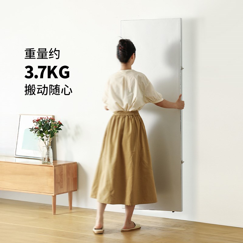 【自营】霜山全身镜家用可折叠试衣镜瑜伽落地镜立体双面健身镜子