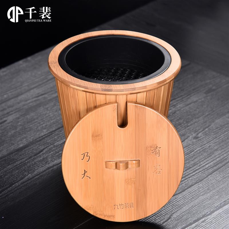 竹制茶桶茶渣桶茶台茶盘接水储水桶功夫茶具配件废水垃圾桶