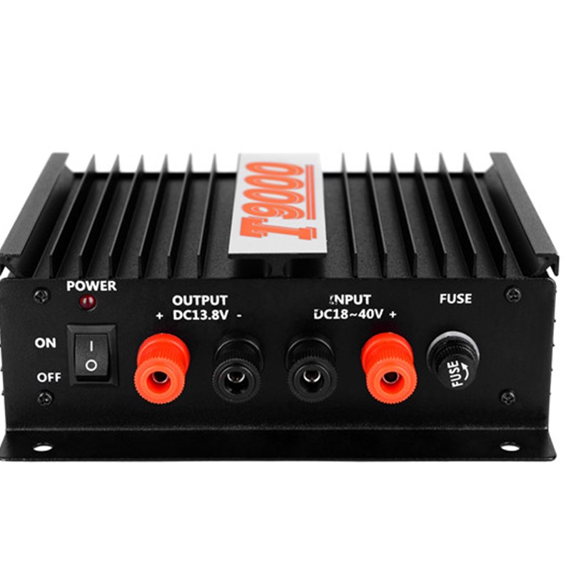 黑色T9000船用电源稳压器80A船舶变压器24V转13.8V海图机高频降压