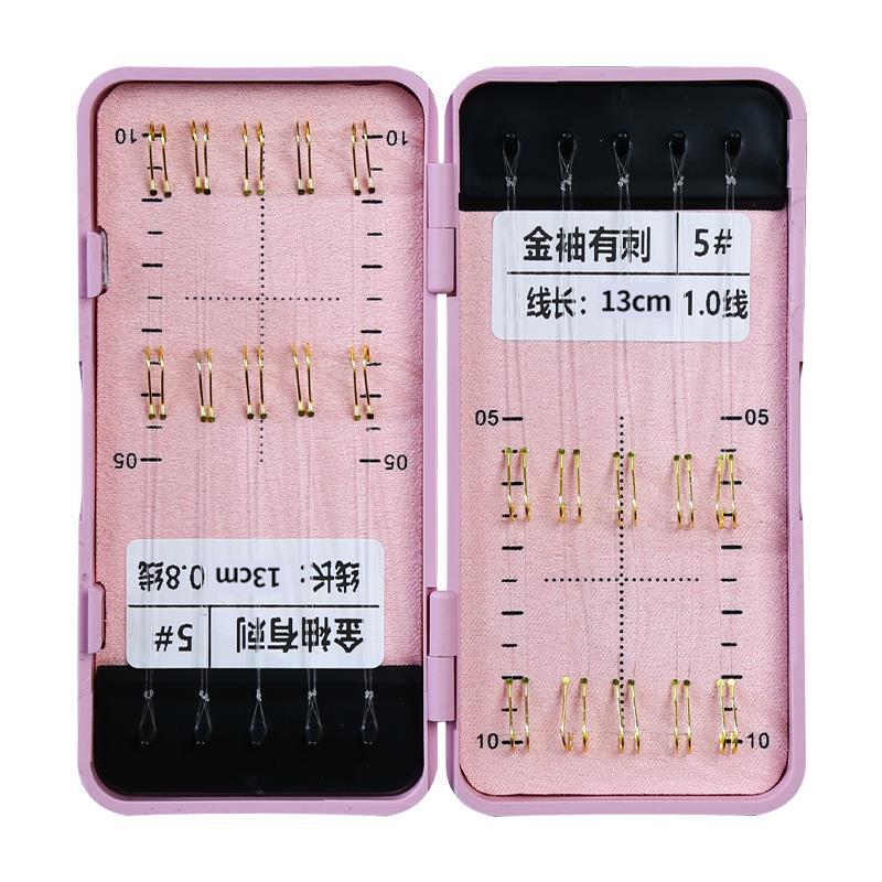 防缠绕短子线成品双钩金袖海夕鱼钩绑好正品鲫鱼土鲮专用梅州钓法
