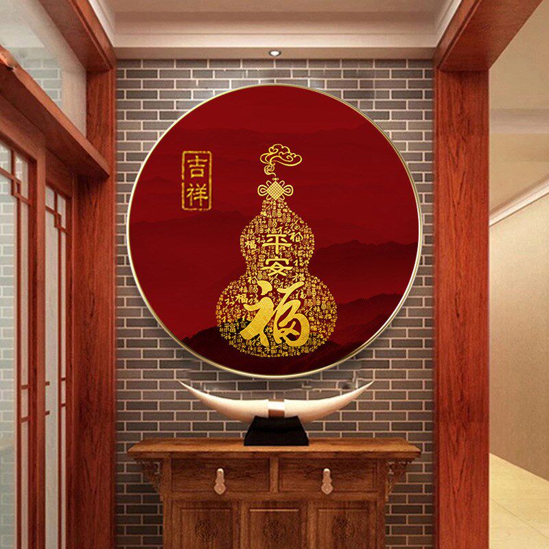 满绣珠绣十字绣全珠子绣葫芦平安福圆形客厅玄关福字串珠绣彩珠绣