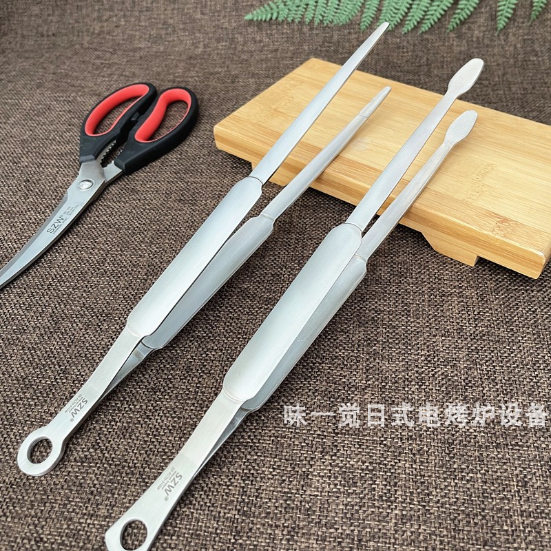家用厨房烤夹煎牛排专用夹加长不锈钢食品菜夹子商用自助餐料理夹