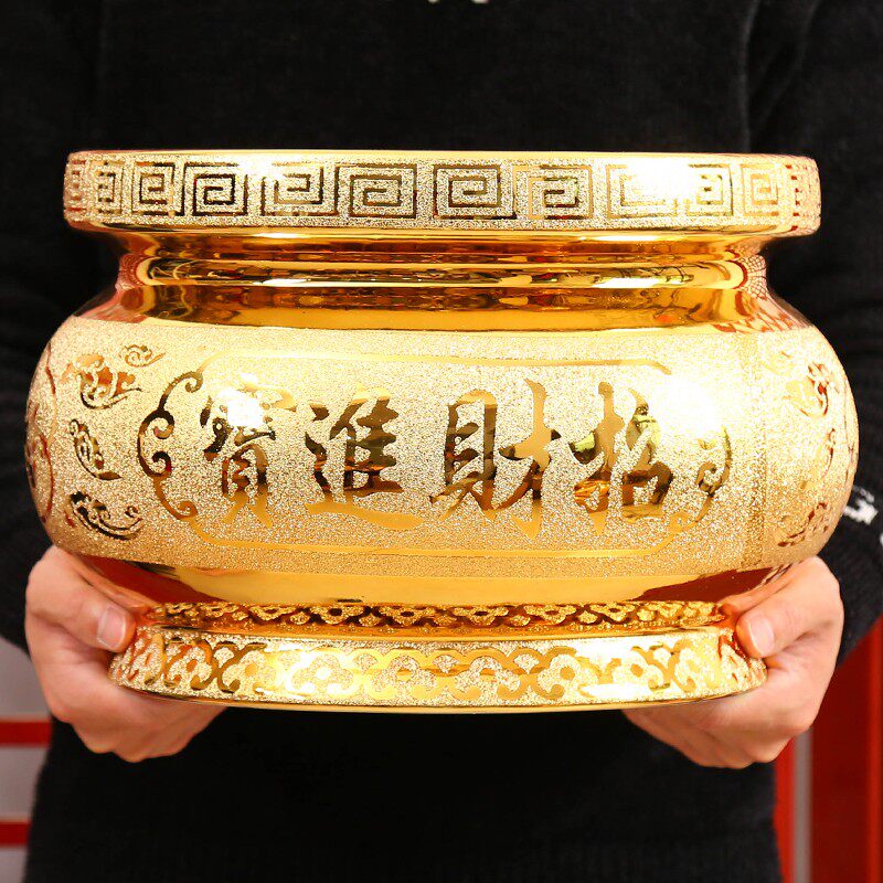 供佛家用沙金炉陶瓷供奉祠堂寺庙大号招财进宝心经佛堂特大号香炉