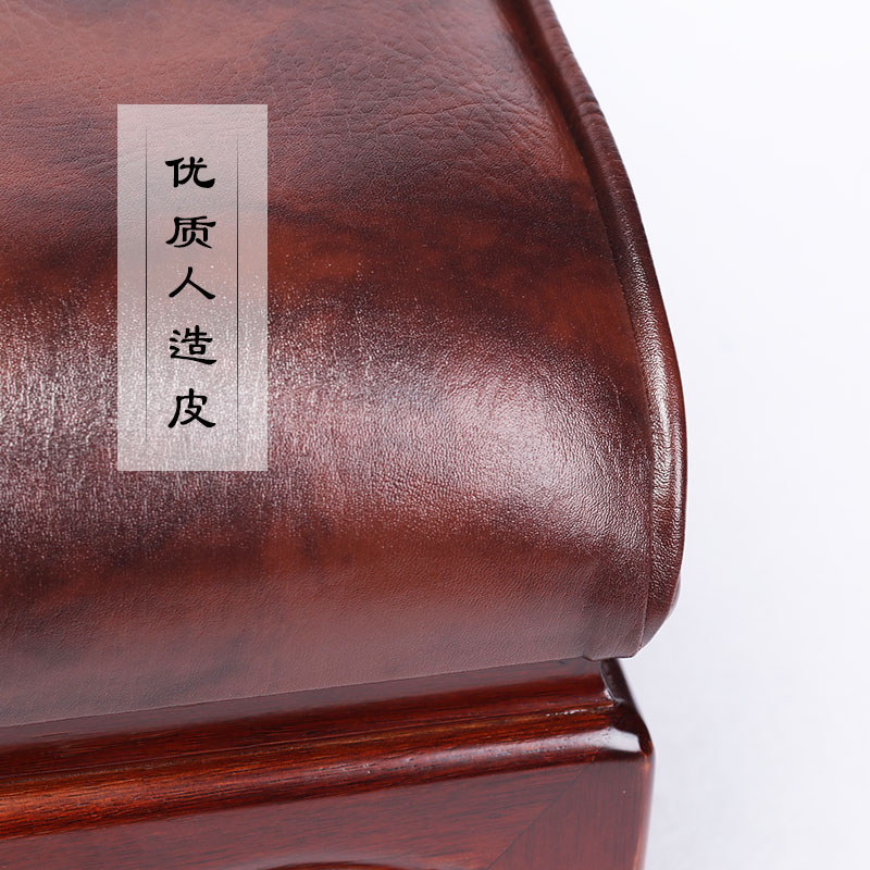 寺院家用拜垫跪垫实木叩头垫子礼佛拜椅佛堂磕头垫方形皮革拜佛凳