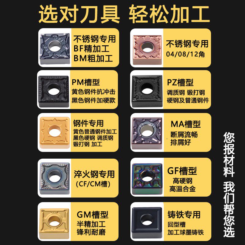 四方数控车刀片SNMG120404/08钢件不锈钢硬质合金刨槽机刀头刀粒