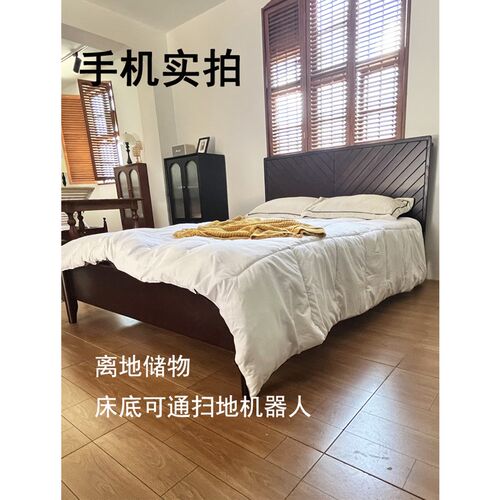 1米8实木1米2箱体离地高脚北欧储物收纳气压高箱白蜡木135鱼骨床