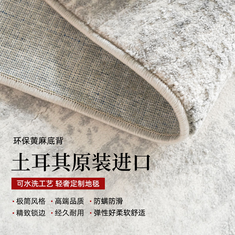 意式轻奢客厅地毯 2025新款家用卧室 防水沙发地毯现代简约风格