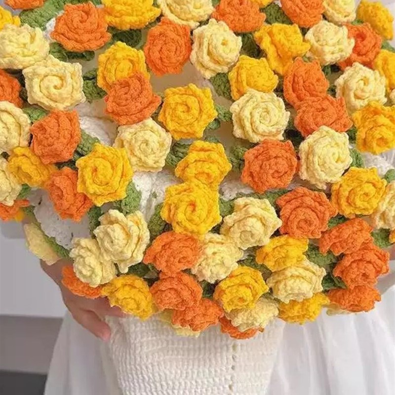 尖角玫瑰花束毛毯子成品花朵披肩盖毯送人生日闺蜜结婚礼物女生