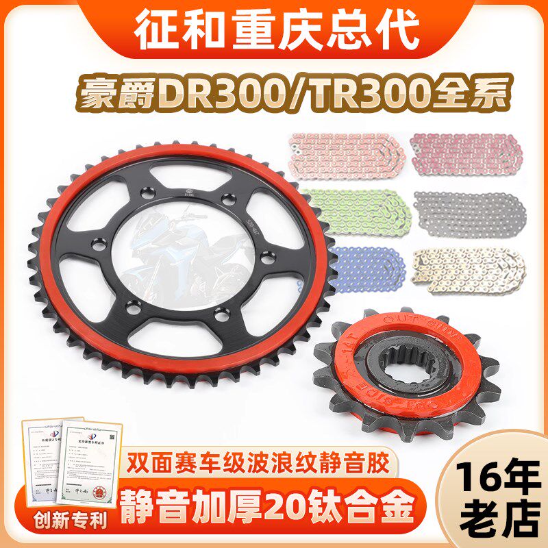 适用于豪爵DR300/TR300/XCR300/DR250牙盘链轮征和油封链条三件套