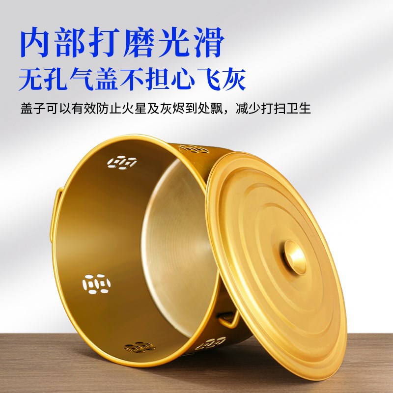 烧纸桶家用不锈钢烧金桶聚宝盆大号室内烧香纸钱桶拜神焚化炉火盆