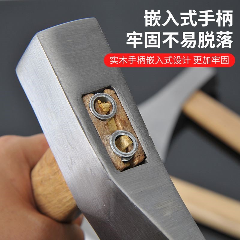 坏包赔@双刃.斧头 弹簧钢手工锻打木工斧头户外砍树劈柴a双刃斧头