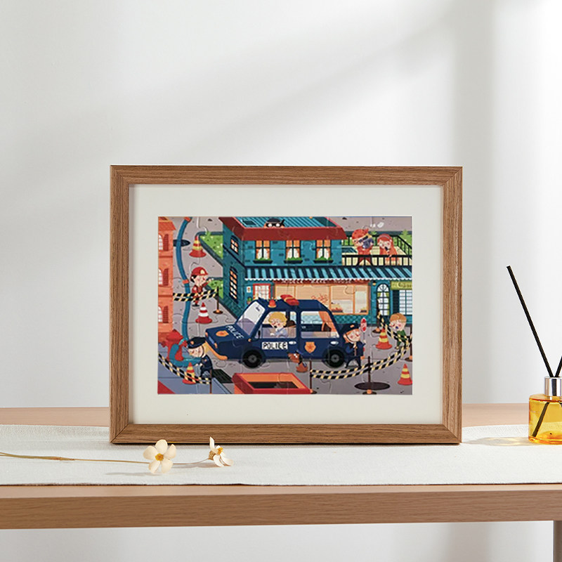进阶益智拼图框实木质画框装裱挂墙200片300片拼图相框1000片定制