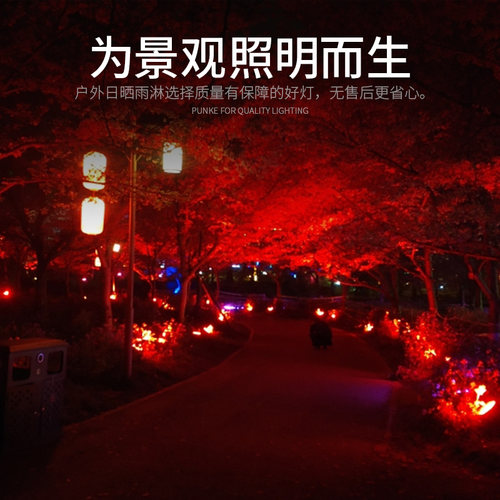 红光射灯室外防水地面景观灯户外森林迷宫荧光灯装饰品led投光灯