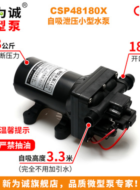 厂家直销 电动隔膜包邮 24v微型直流抽水泵CSP48180X保1年新为诚