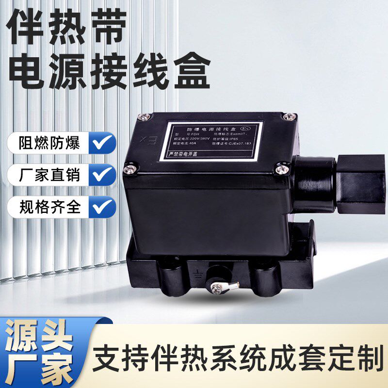 伴热带电源接线盒电热带伴热带配件防爆温控器接线盒二通三通尾端