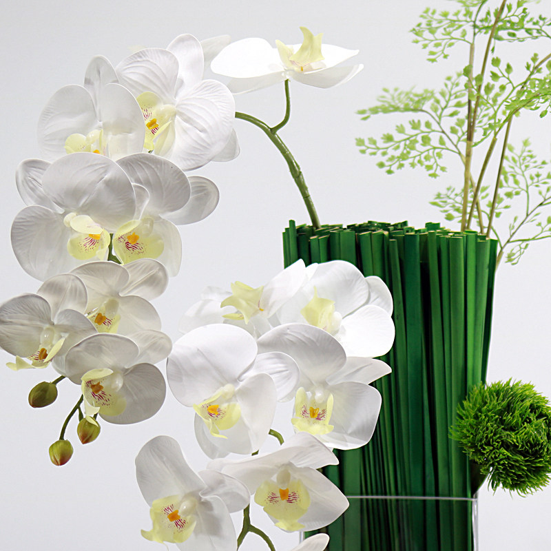 高端轻奢仿真花摆件客厅电视柜蝴蝶兰假花摆花洗手间装饰花艺摆设