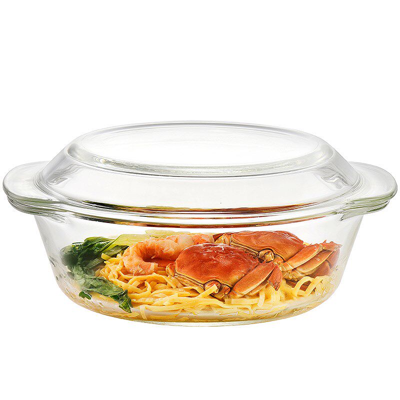 耐高温玻璃碗带盖微波炉专用的碗加热器皿家用泡面碗大汤碗蒸蛋碗