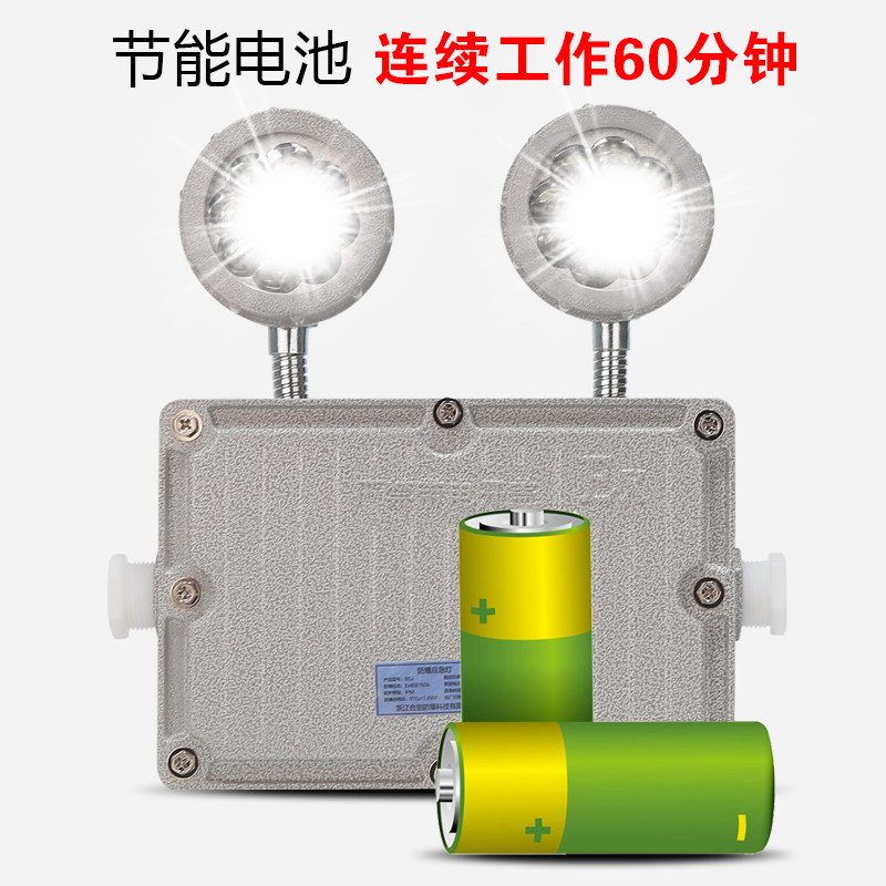 防爆应急照明灯双头光源标志灯安全出口消防工程停电LED应急灯具