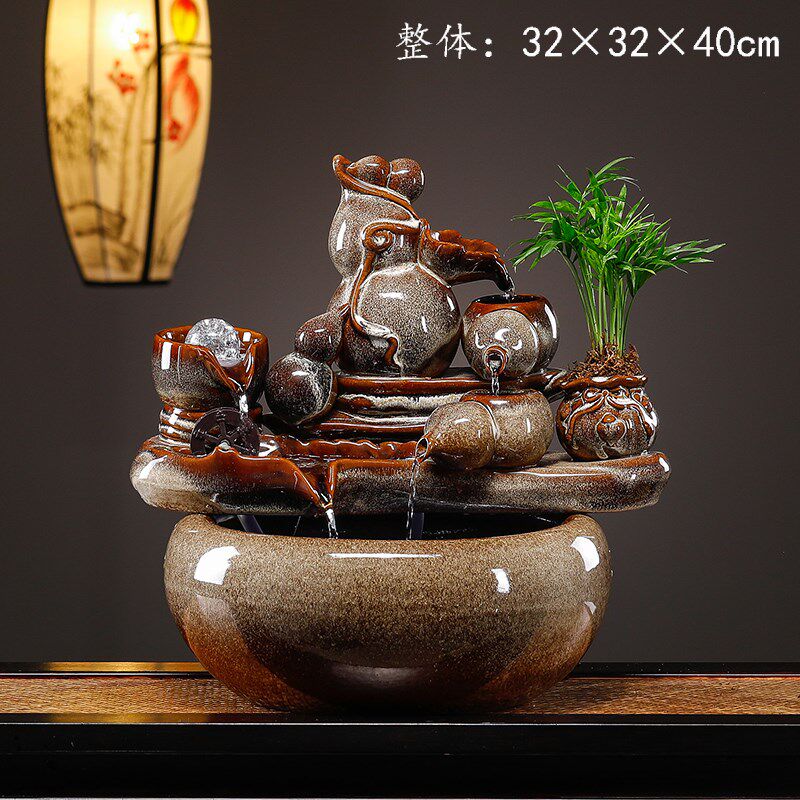 时来运转风水球流水摆件循环水喷泉客厅生财招财办公室桌面装饰品